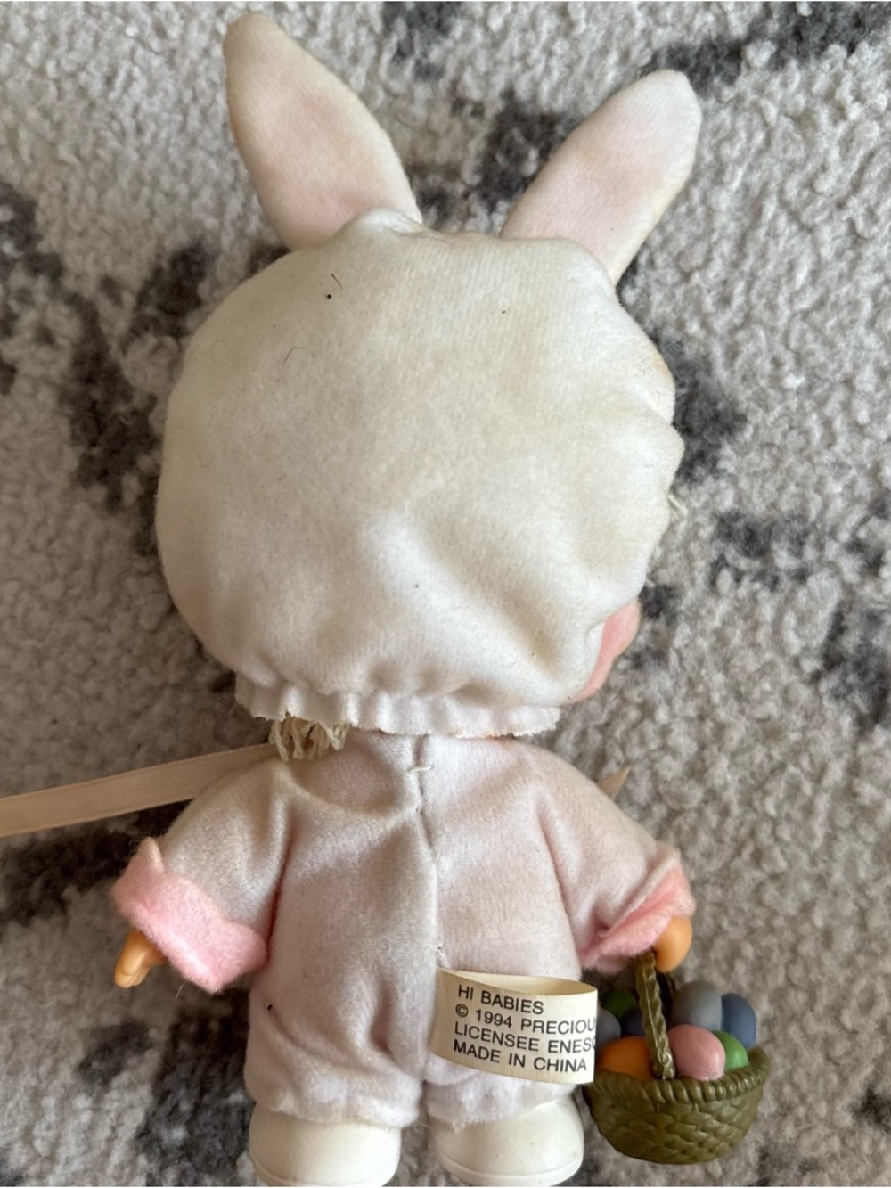 Easter Bunny 1991 Enesco Precious Moments Hi Babies Doll - Picture 4 of 7